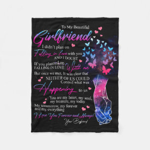 Personalised To My Gorgeous Girlfriend From Boyfri Fleece Blanket