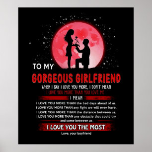 Personalised To My Gorgeous Girlfriend Poster