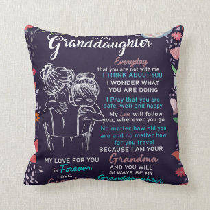Personalised To My Granddaughter Blanket Cushion