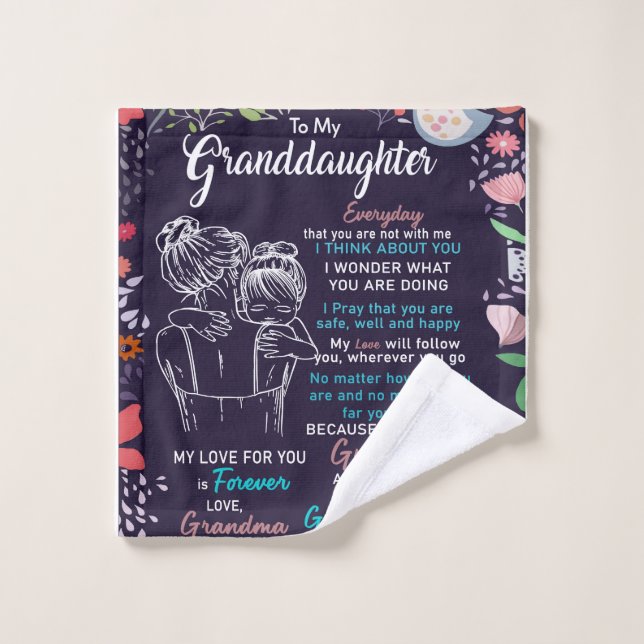 Personalised To My Granddaughter Blanket Wash Cloth (Wash Cloth)