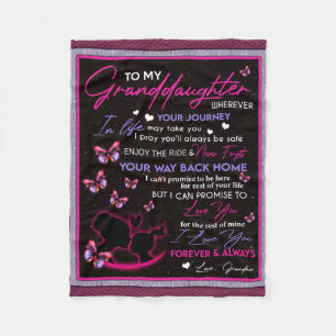 Personalised To My Granddaughter Butterfly Fleece