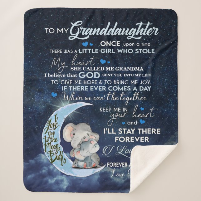 Personalised  To My Granddaughter Sherpa Blanket (Front)