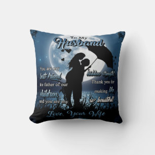 Personalised To My Husband Couple Under Moon Cushion