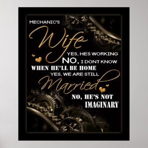 Personalised To My Mechanic's Wife Poster
