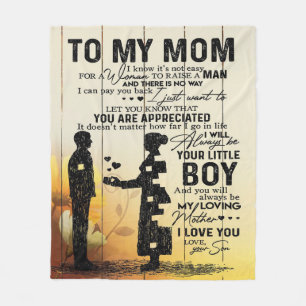 Personalised To My Mum From Son Birthday Mum Gift Fleece Blanket