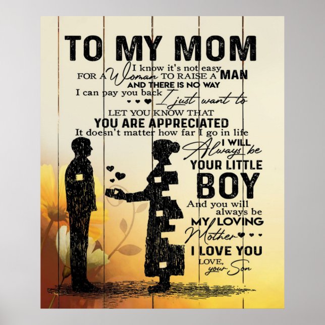 Personalised To My Mum From Son| Birthday Mum Gift Poster (Front)