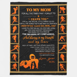 Personalised To My Mum From Your Son Baseball Play Fleece Blanket