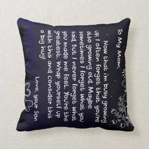 Personalised To My Mum Love Letter From Son Person Cushion