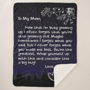 Personalised To My Mum Love Letter From Son Sherpa Blanket