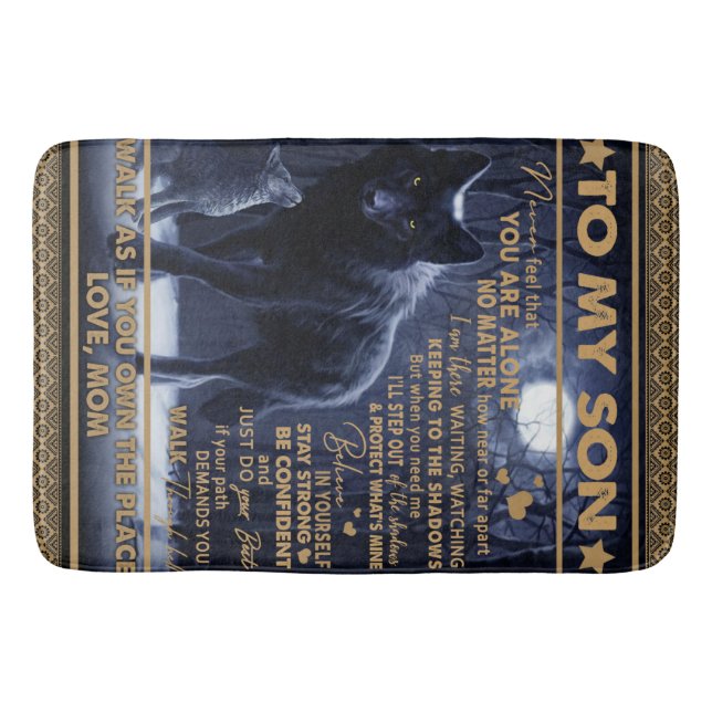 Personalised To My Son Birthday Gift, Bath Mat (Front)