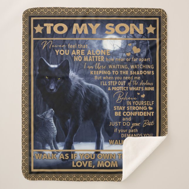 Personalised To My Son Birthday Gift, Sherpa Blanket (Front)