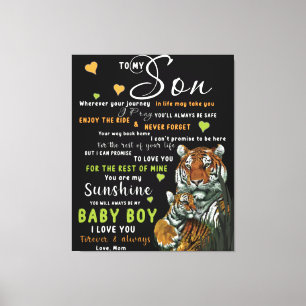 Personalised To My Son From Love Mum Canvas Print
