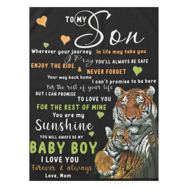 Personalised To My Son From Love Mum Tablecloth (Front)