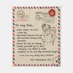Personalised To My Son, Letter From Mum Blanket