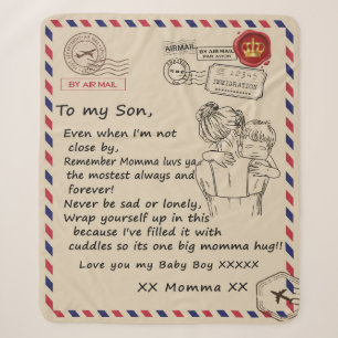 Personalised To My Son, Letter From Mum Blanket