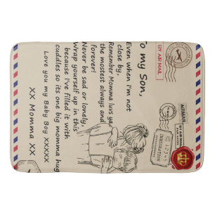 Personalised To My Son, Letter From Mum Blanket Bath Mat