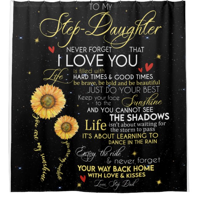 Personalised To My Step-Daughter Blanket Shower Curtain (Front)