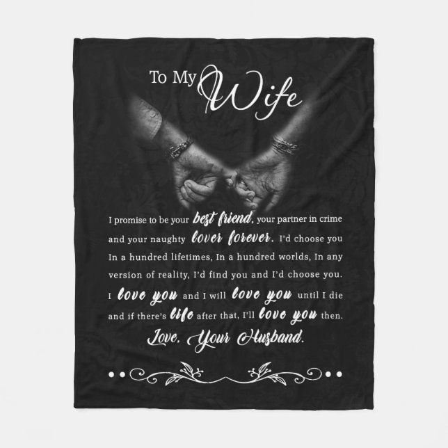 Personalised To My Wife Blanket (Front)