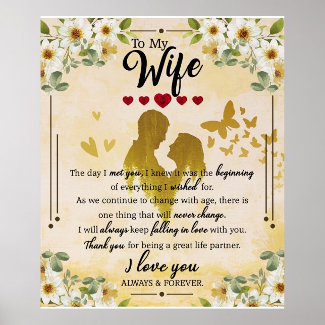 Personalised To My Wife Blanket Poster (Front)