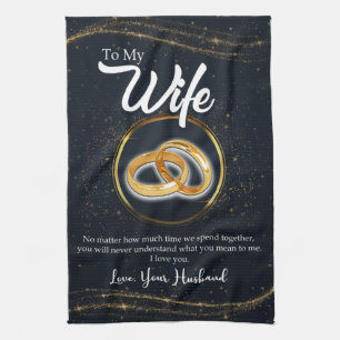 Personalised To My Wife Couple Valentine Gifts Tea Towel