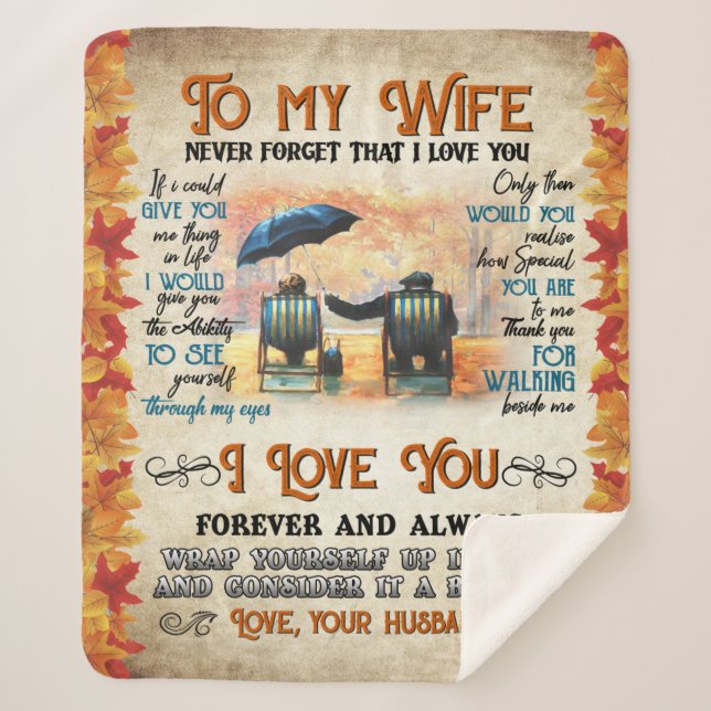 Personalised To My Wife From Husband Never Forget Sherpa Blanket (Front)