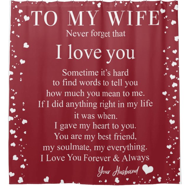 Personalised To My Wife Love From Husband Shower Curtain (Front)