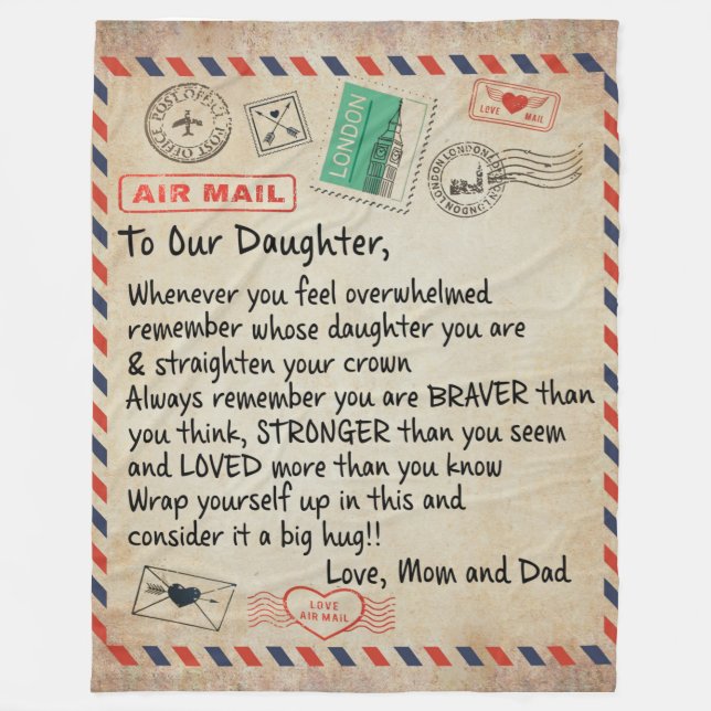 Personalised To Our Son Love Letter From Mum And D Fleece Blanket (Front)