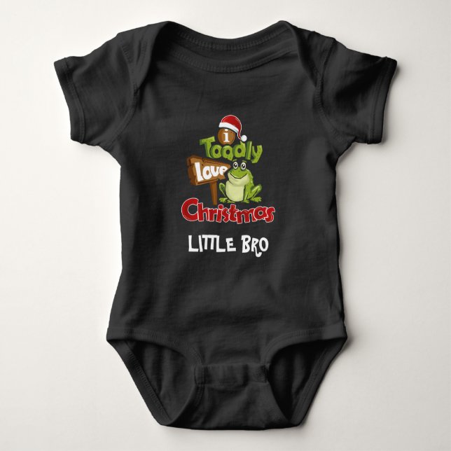 Personalised Toadly Love Christmas Matching Family Baby Bodysuit (Front)