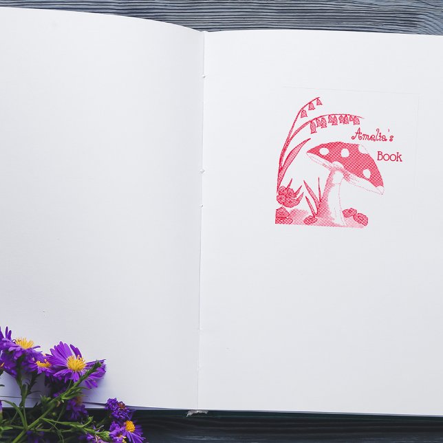 Personalised Toadstool Book Plate Self-inking Stamp (Creator Uploaded)