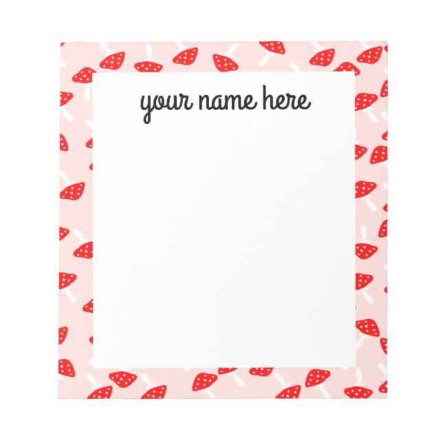 Personalised Toadstool Mushrooms Notepad (Front)