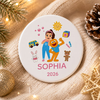 Personalised Toddler Ornament, Ms. Rachel 6 Cm Round Badge
