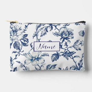 Personalised Toiletry Bag - Blue Flower Design