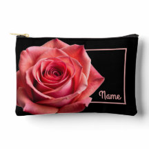 Personalised Toiletry Bag  - Coral/Pink Rose