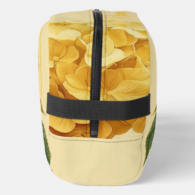 Personalised Toiletry Bag  - Yellow Hydrangea (Left)