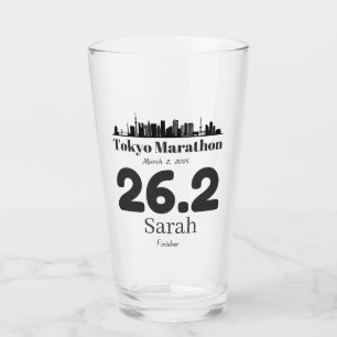Personalised Tokyo Marathon Finisher, Run Tokyo Glass