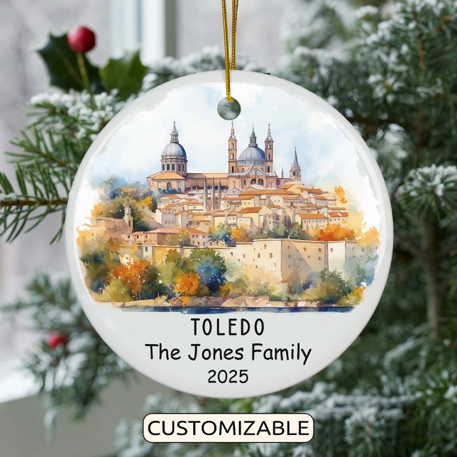 Personalised Toledo Ornament, Spain Ceramic Tree Decoration (Creator Uploaded)