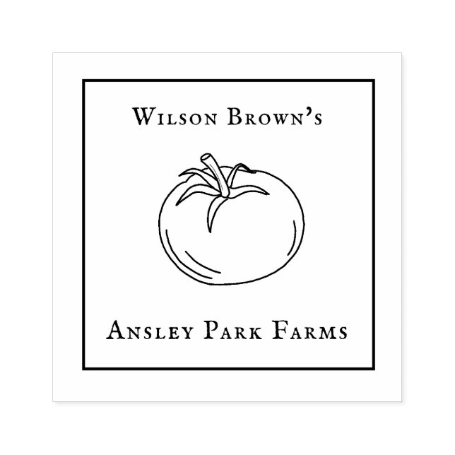 Personalised Tomato Farm  Rubber Stamp (Imprint)