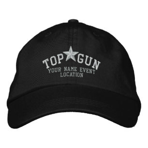 Personalised Top Gun Star Embroidery Embroidered Hat