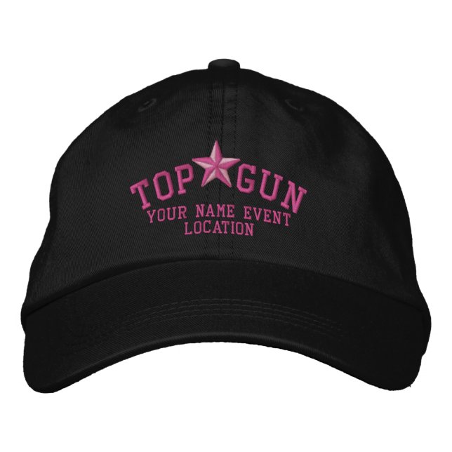 Personalised Top Gun Star Embroidery Embroidered Hat (Front)