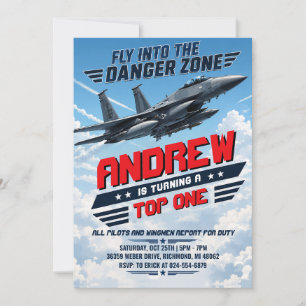 Personalised Top One Airforce birthday Invitation