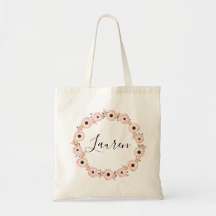 Personalised Tote Bag. Floral Tote Bag. Bridesmaid Bag