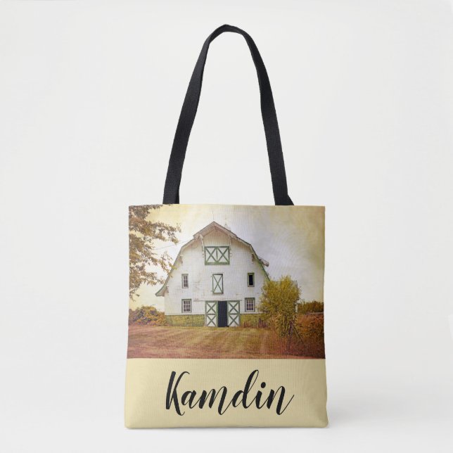 Personalised Tote Bag Sunset Barn Country Rustic F (Front)