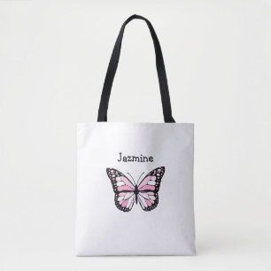 Personalised Tote Bag with Pink Butterfly