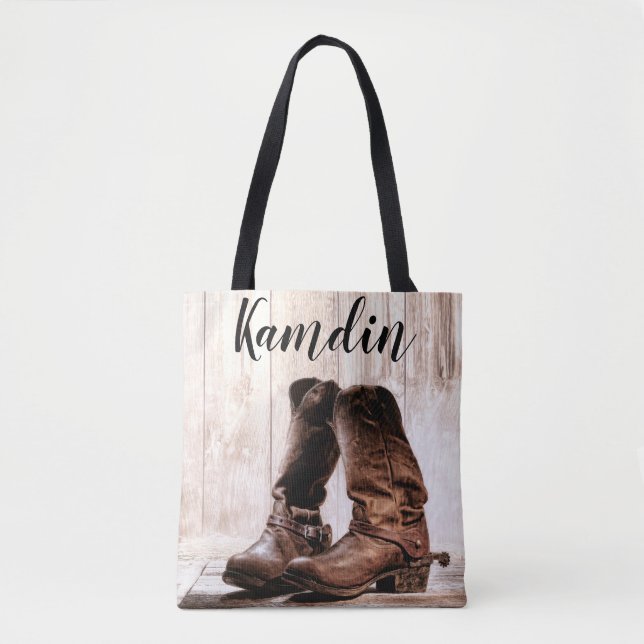 Personalised Tote BagBoots Country Rustic Western (Front)