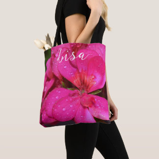 Personalised Tote Bags - Pink Geranium