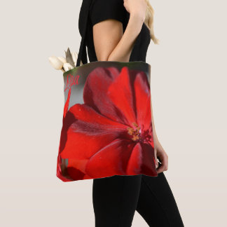 Personalised Tote Bags - Red Geranium