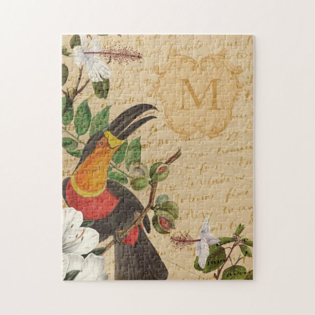 Personalised Toucan Monogram Jigsaw Puzzle (Vertical)