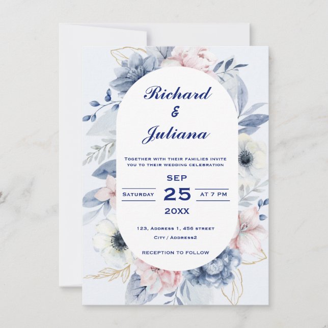 Personalised Touches Wedding Invitation (Front)