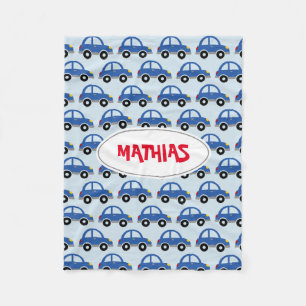 Personalised toy car pattern kid's fleece blanket