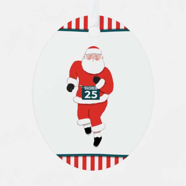 personalised track and field running metal tree decoration (Front)